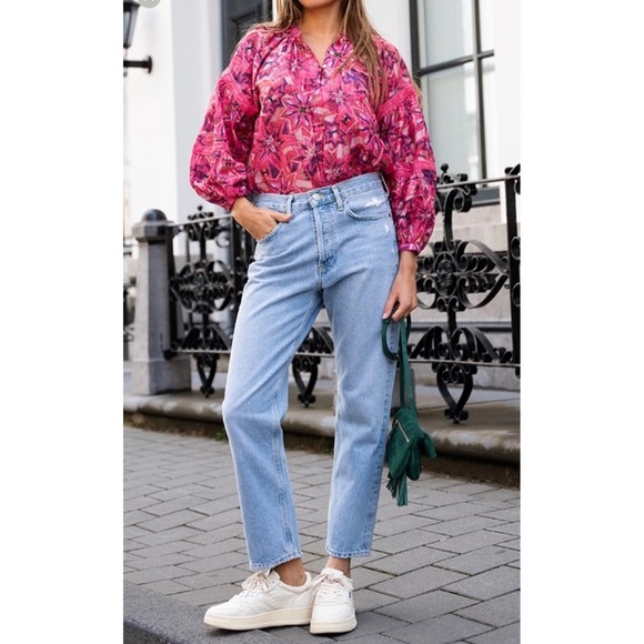 Agolde Denim - Agolde Parker Jean Ladies 32 Light Wash Relaxed Cropped Straight Leg Denim